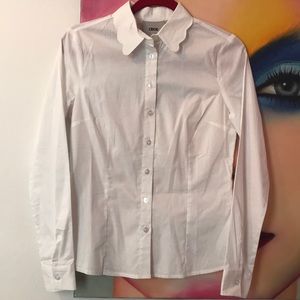 ASOS scallop collar white shirt